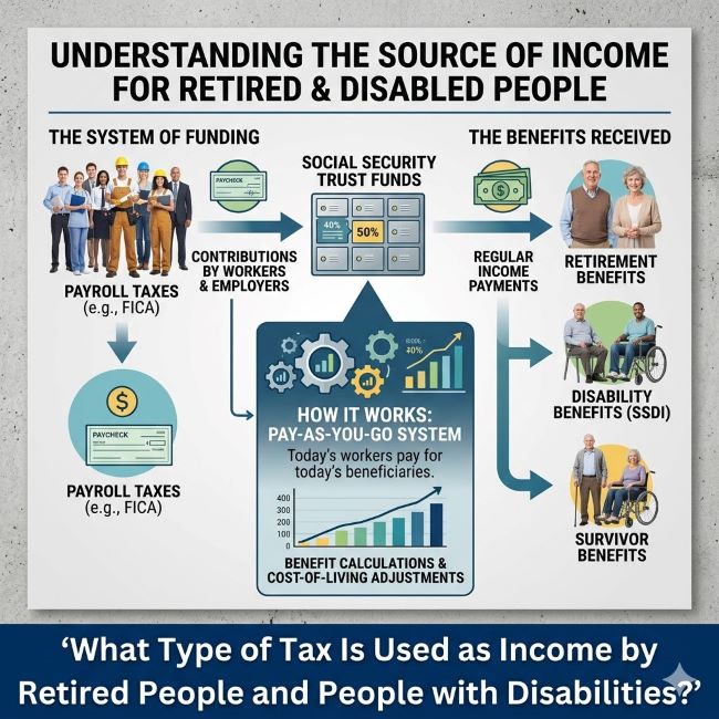 Income by Retired People and People with Disabilities