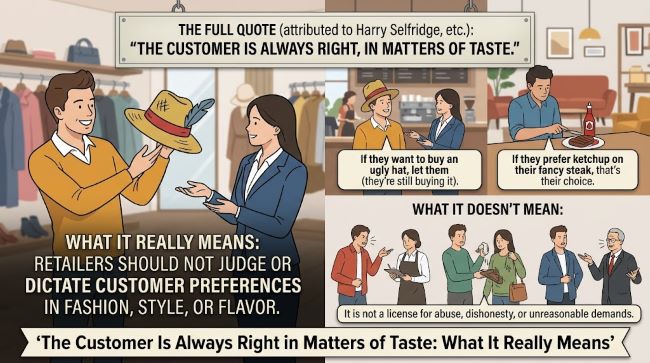 The Customer Is Always Right in Matters of Taste: What It Really Means
