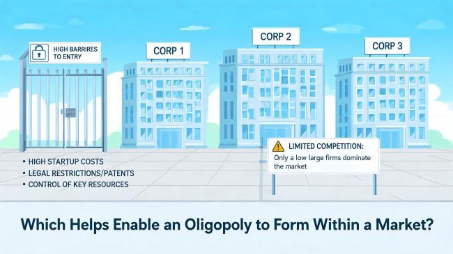 Which Helps Enable an Oligopoly to Form Within a Market