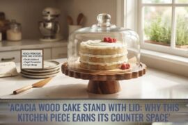 Acacia Wood Cake Stand With Lid