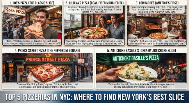Top 5 Pizzerias in NYC