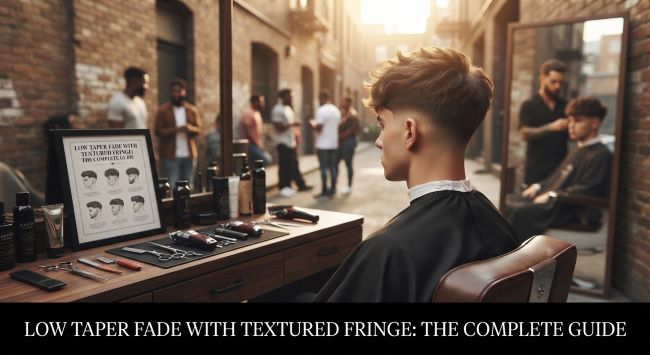 Low Taper Fade with Textured Fringe