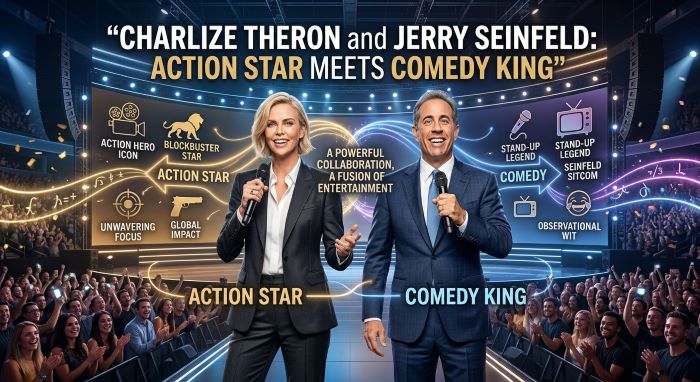 Charlize Theron and Jerry Seinfeld