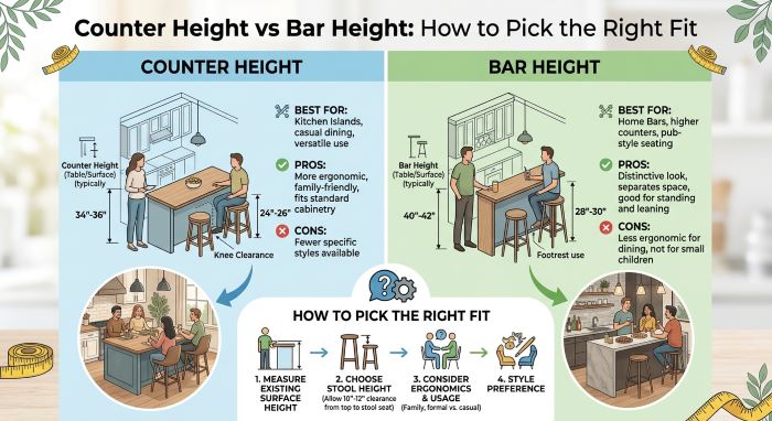 Counter Height vs Bar Height