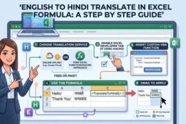English to Hindi Translate in Excel Formula