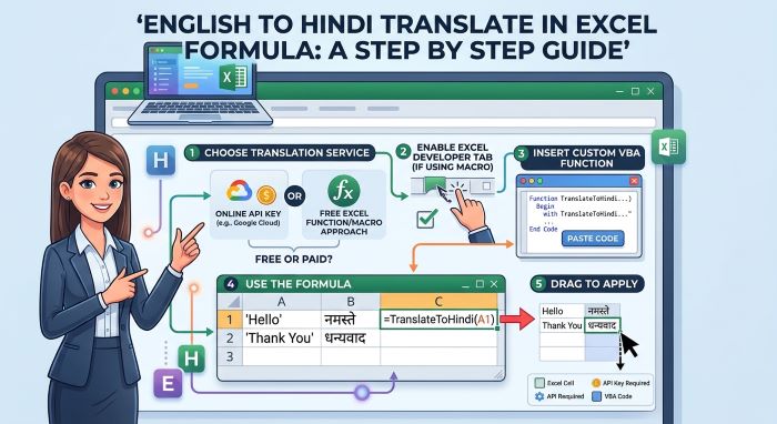 English to Hindi Translate in Excel Formula