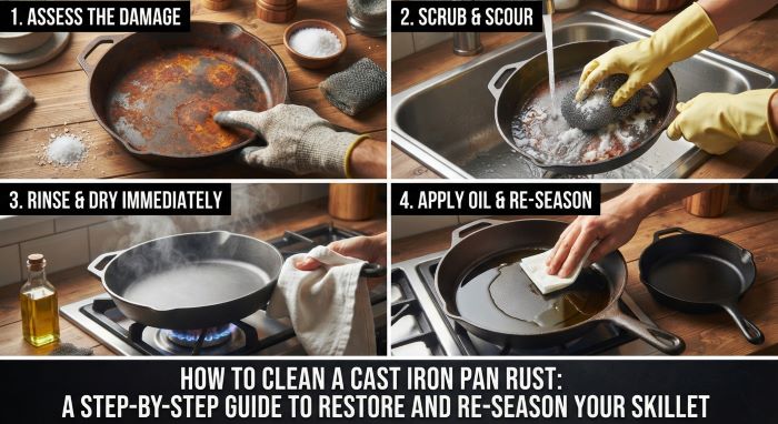 How to Clean a Cast Iron Pan Rust